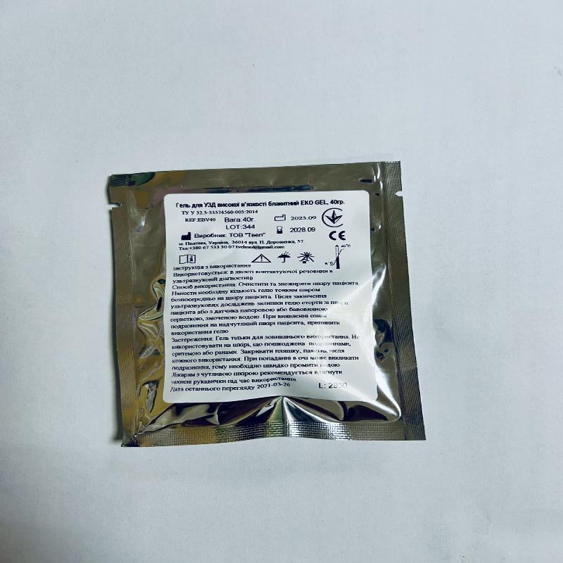 Гель для УЗД високої в'язкості блакитний EKO GEL, 40 грам